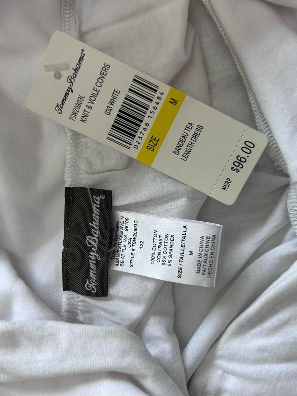 🌼MAKE OFFeR🌼NWT Tommy Bahama Strapless White Maxi Lightweight Cotton Dress MD - Picture 6 of 7